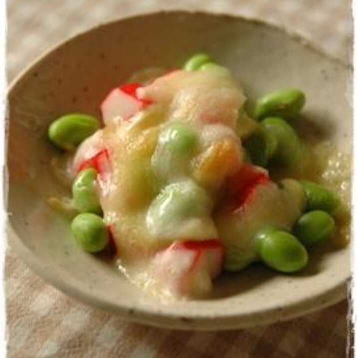 お弁当に☆カニカマと枝豆のチーズマヨ焼き